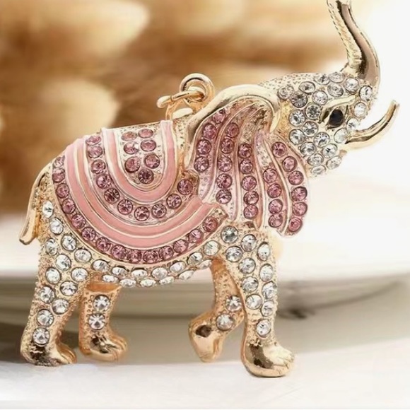 Rhinestone Elephant Keychain, Bag Charm, Accessory - Picture 5 of 5